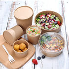 Контейнеры фруктового салата коробки еды Kraft бумажные на вынос упаковывая с пластиковой крышкой