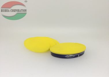 Non Spill Yellow Oval PP Plastic Lid For Easy Open End Fruit Can