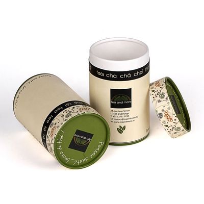 Food Grade Tea Paper Jar Customized Craft Paper Bio-degradable Cylinder Carton Packaging Tube Sealed Moisture-proof Chewing Gum