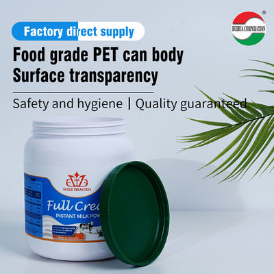 2200ml Recycled Food Grade Round PET Plastic Bottles Powder Jars Cans Milk Protein Powder Container