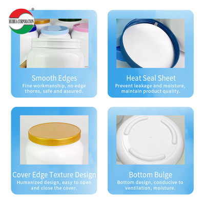 2200ml Recycled Food Grade Round PET Plastic Bottles Powder Jars Cans Milk Protein Powder Container