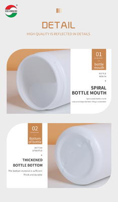 600ml Clear Plastic Cylinder HDPE Bottle For Medicine Packaging With Good Sealing Eco-Friendly HDPE600-D146