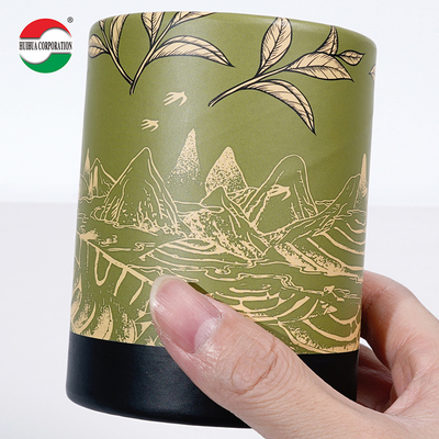 Food Grade Cylinder Cardboard Tea Paper Packaging Cans Round Paper Tube Canister For Tea Packaging
