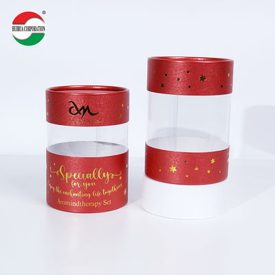 Custom Transparent Paper Tube Packaging with PVC Window for Cosmetics