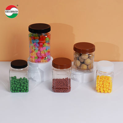 Clear Square Plastic Jar With Lids