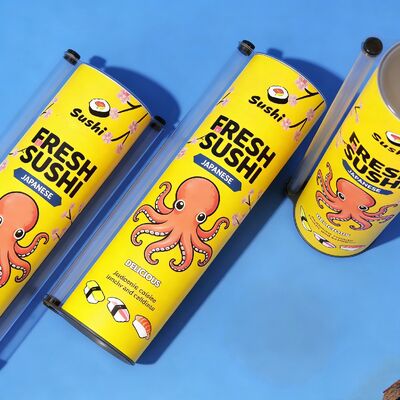 Bio-degradable and Recyclable Sushi Push Tube with Customized Logo for Food Grade Pushup Paper Tube Packaging