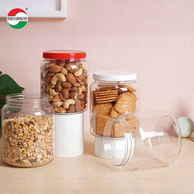 2000ml 2200ml 2625ml Wide Mouth Candy Jar Plastic PET Storage Container Packaging with Screw Cap