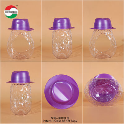 670ml Hat-Shaped PET Bottle With Teardrop-Shaped Body And Transparent Screw Cap