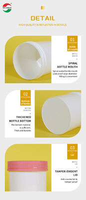Custom Wide Mouth Jar White HDPE Plastic Protein Powder Jars for Sports Food Grade Nutrition Screw Top Packaging Container