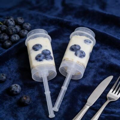 PP Plastic Takeout Sushi Roll Push up pop Tube Packaging Shooter Cup Cylinder Container with Lid