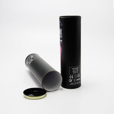 Hot Sell Luxury Cardboard Wine Bottle Cylinder Tube with Metal Lid Custom Logo Foil Stamping Gift Packaging for Champagne