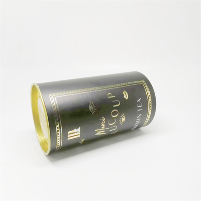 Custom Logo Food Grade Laundry Beads Cylinder Coffee Tea Kraft Paper Tube With Metal Lids