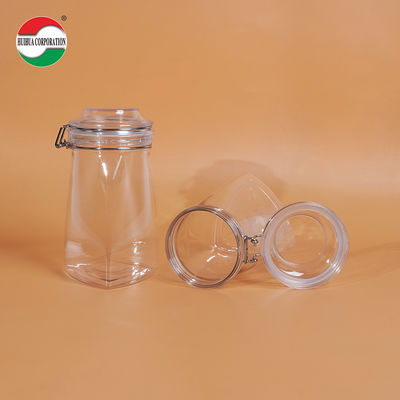 1080ML PET Clear PET Plastic Bottle Cylinder Sealed Jars For Food Cover Lid Storage Solution