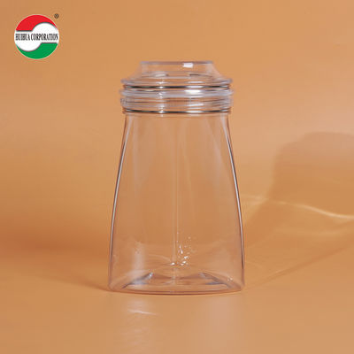 1080ML PET Clear PET Plastic Bottle Cylinder Sealed Jars For Food Cover Lid Storage Solution