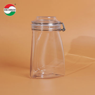 1080ML PET Clear PET Plastic Bottle Cylinder Sealed Jars For Food Cover Lid Storage Solution