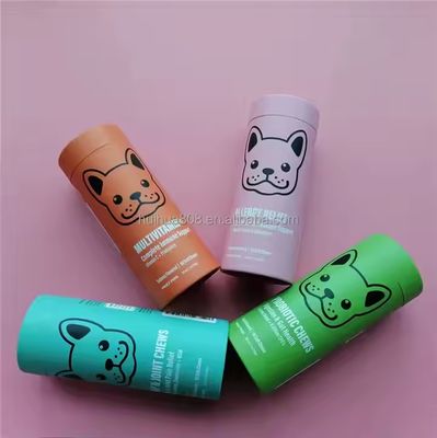 Напечатанная на заказ Kraft Composite Paper Can PET Dog Cat Treats Food Paper Tube Packaging Пластик для кондитерского шоколада