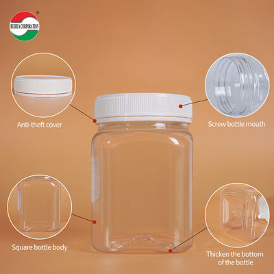 Food Grade Clear PET Bottle with Screw Lid for Health Products
