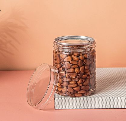 500ml 700ml 800ml 1000ml  85*115 85*120 85*130 Transparent Clear PET Can Plastic Jar Top Screw Cap for Nuts  Pistachio