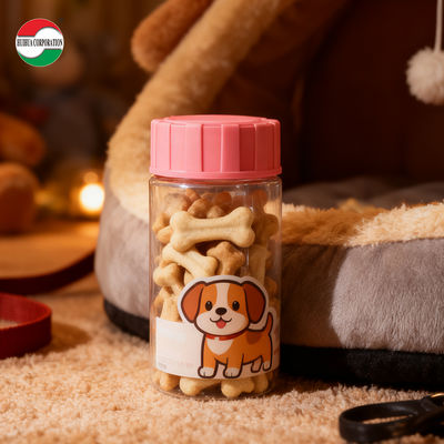 Wholesale Recycled Clear PET Plastic Jar with Screw Lids Cylinder Bottle  for Snack Cookie Candy Nut Storage
