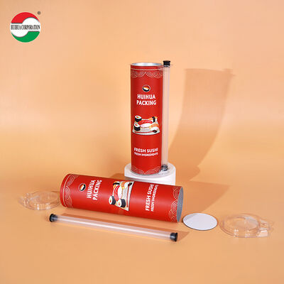 Custom Printed Food Grade Suka Sushi Push Pop Paper Tube Cylinder Paper Canister Sushi Paper Box Packaging