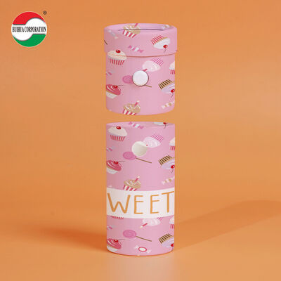 Child lock Custom Printed Eco-Friendly Bio-Degradable Kraft Paper Canisters Cardboard Containers Lids Custom Logo