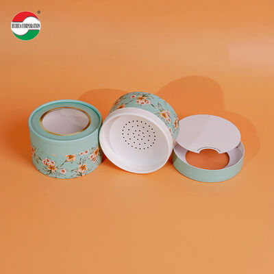 Custom Logo Printed Biodegradable Round Cosmetic Loose Powder Paper Jar Box Round Cylinder Sifter Paper Tube Canister Top Shaker
