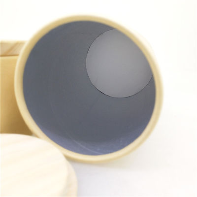 Recycled Kraft Eco Friendly Cylinder Round Cardboard Paper Tube With Wooden Cover Packaging Box For Cosmetic Candle Gift